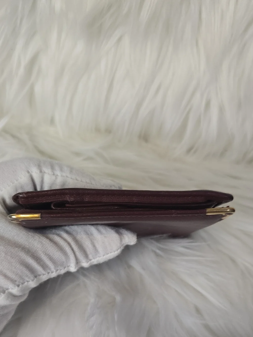 Cartier Vintage Burgundy Bi-fold Wallet With Coin Pocket